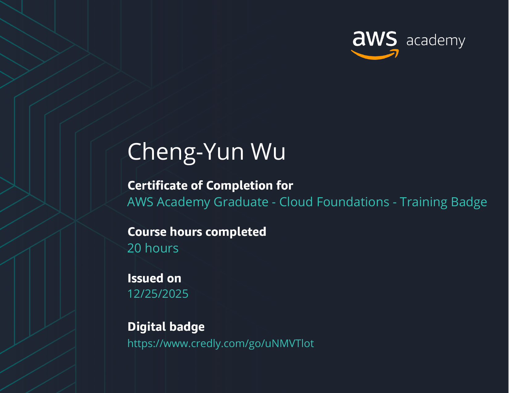 AWS Academy Cloud Foundations Training Badge